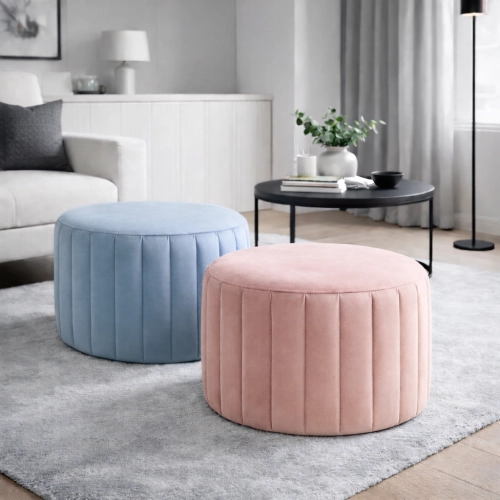 Pufa AMOR Velvet – Designerska Okrągła Pufa Welurowa